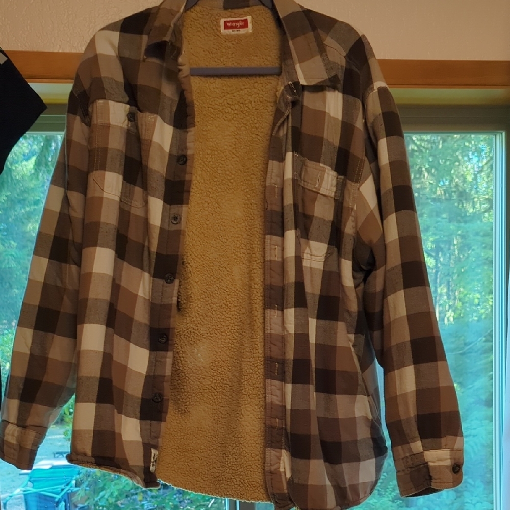 Wrangler Tan and Brown Checkered Shirt